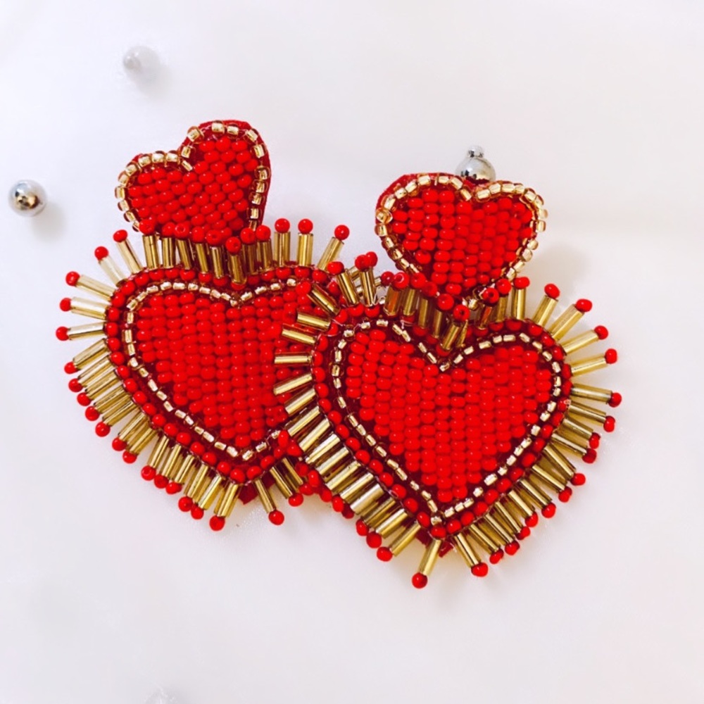 Heart Beaded earrings